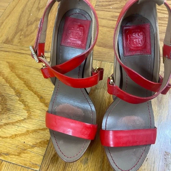 Tory Burch Red Strappy Heels - Picture 3 of 9